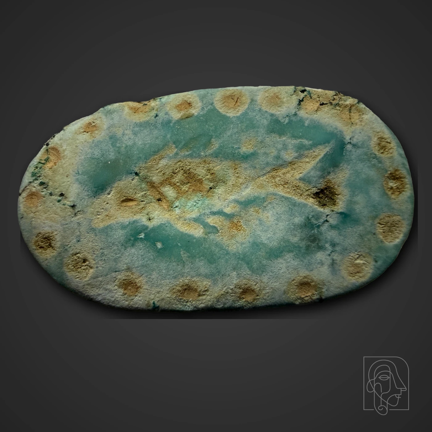 Glazed Scarab-Form Amulet with Fish Motif — JCA.2026.093