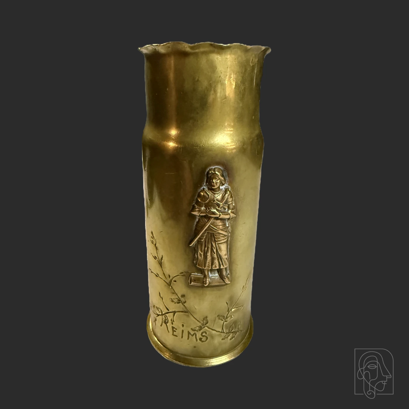 French WWI Trench-Art Shell-Case Souvenir Inscribed “REIMS” — JCA.2025.015