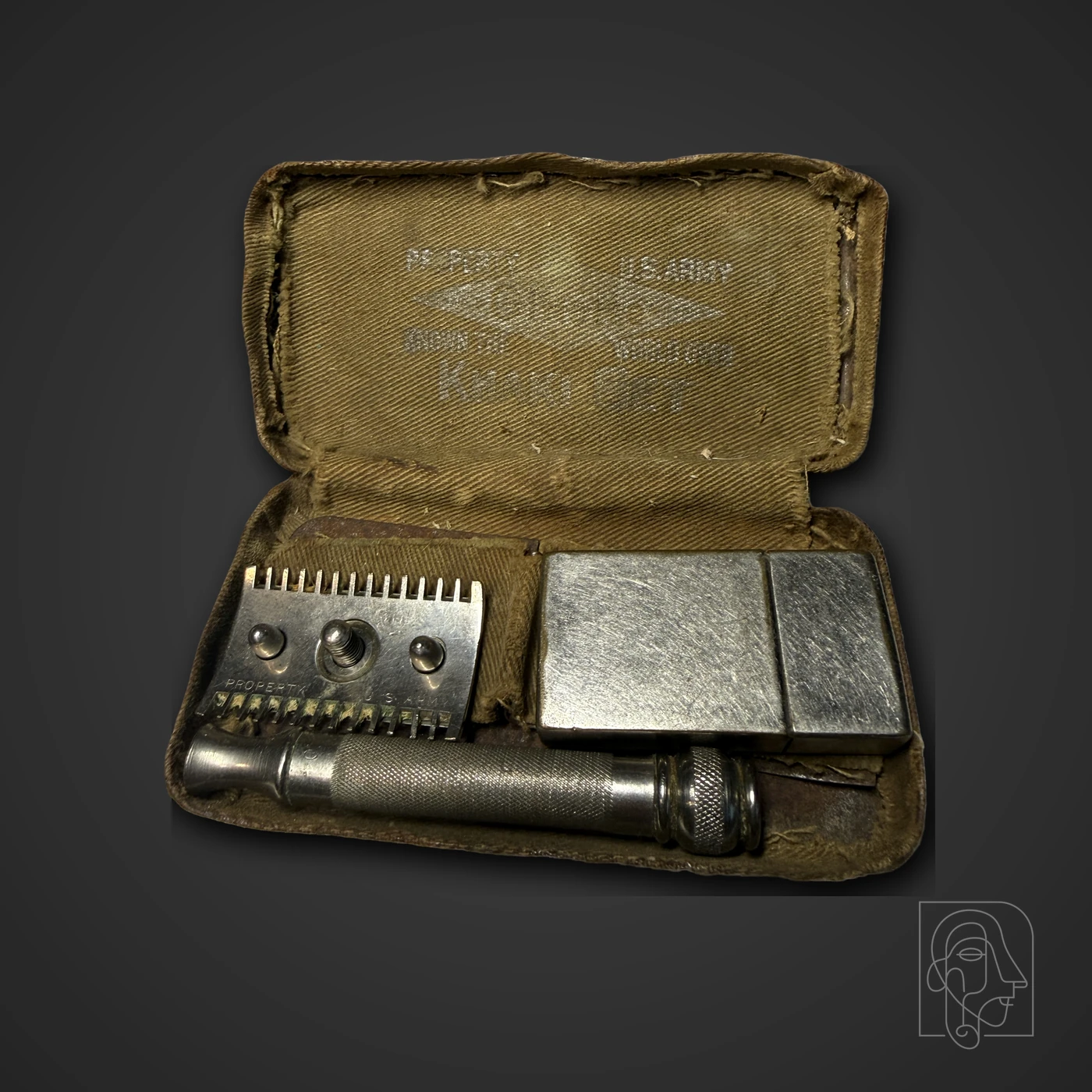 WWI U.S. Property Safety Razor Shaving Kit (Gillette Components) — JCA.2026.005