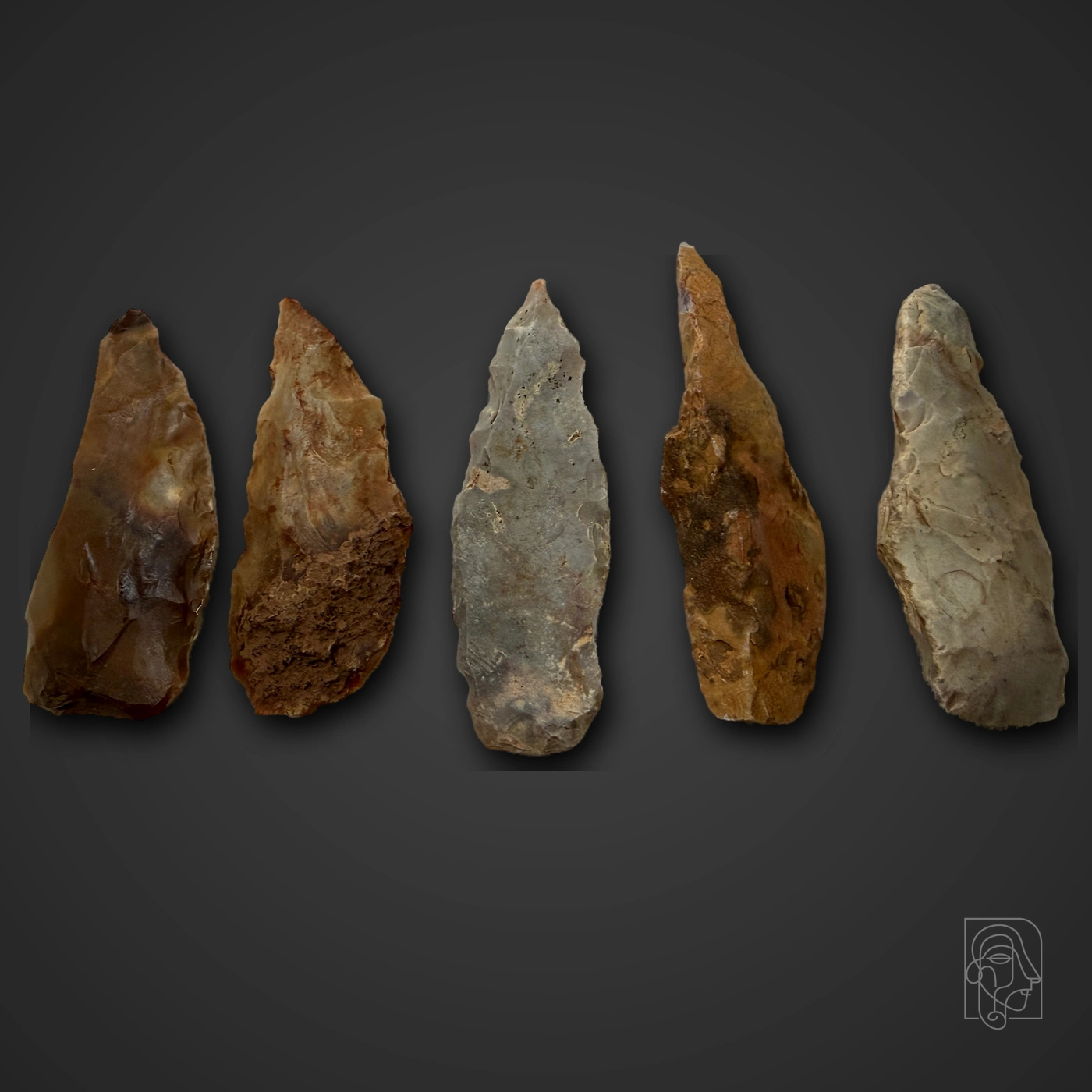 Group of Five Flaked Stone Objects — JCA.2026.027