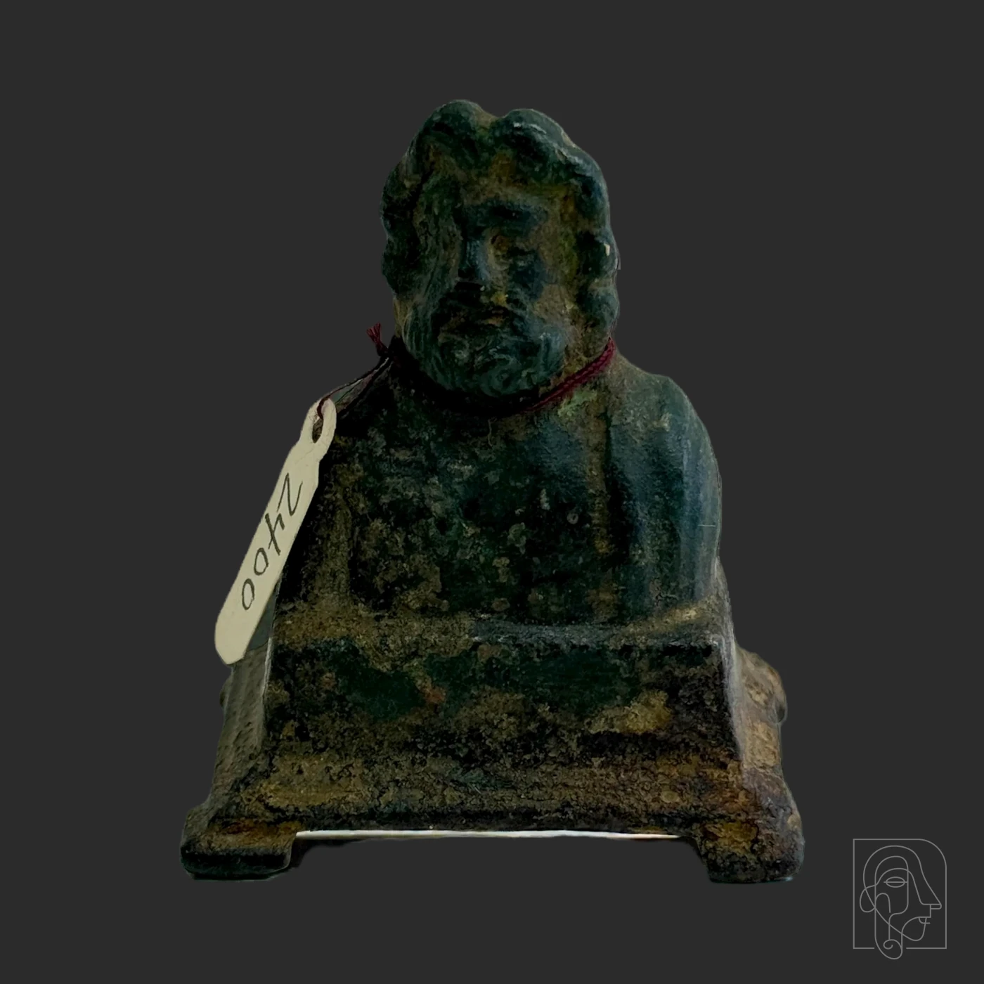 Bearded Draped Terminal Bust on Stepped Four-Footed Pedestal — JCA.2026.015